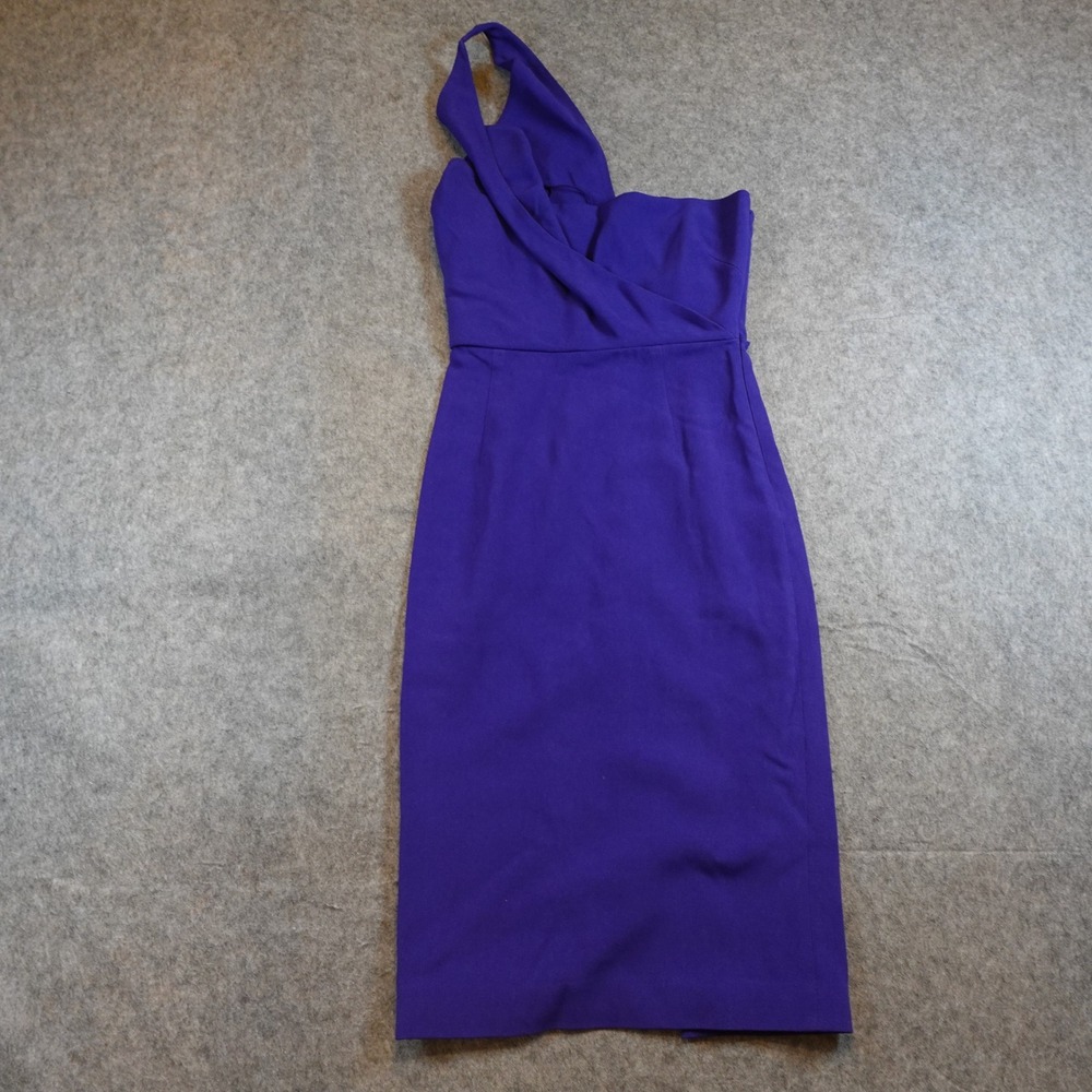 Cushnie et Ochs Dress Women 2 Purple One Shoulder Asymmetrical Silk Lined Midi